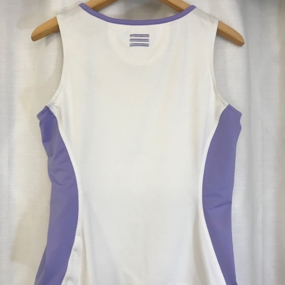 Adidas Women’s Sleeveless white lavender Athletic Top Size Medium - Picture 2 of 8